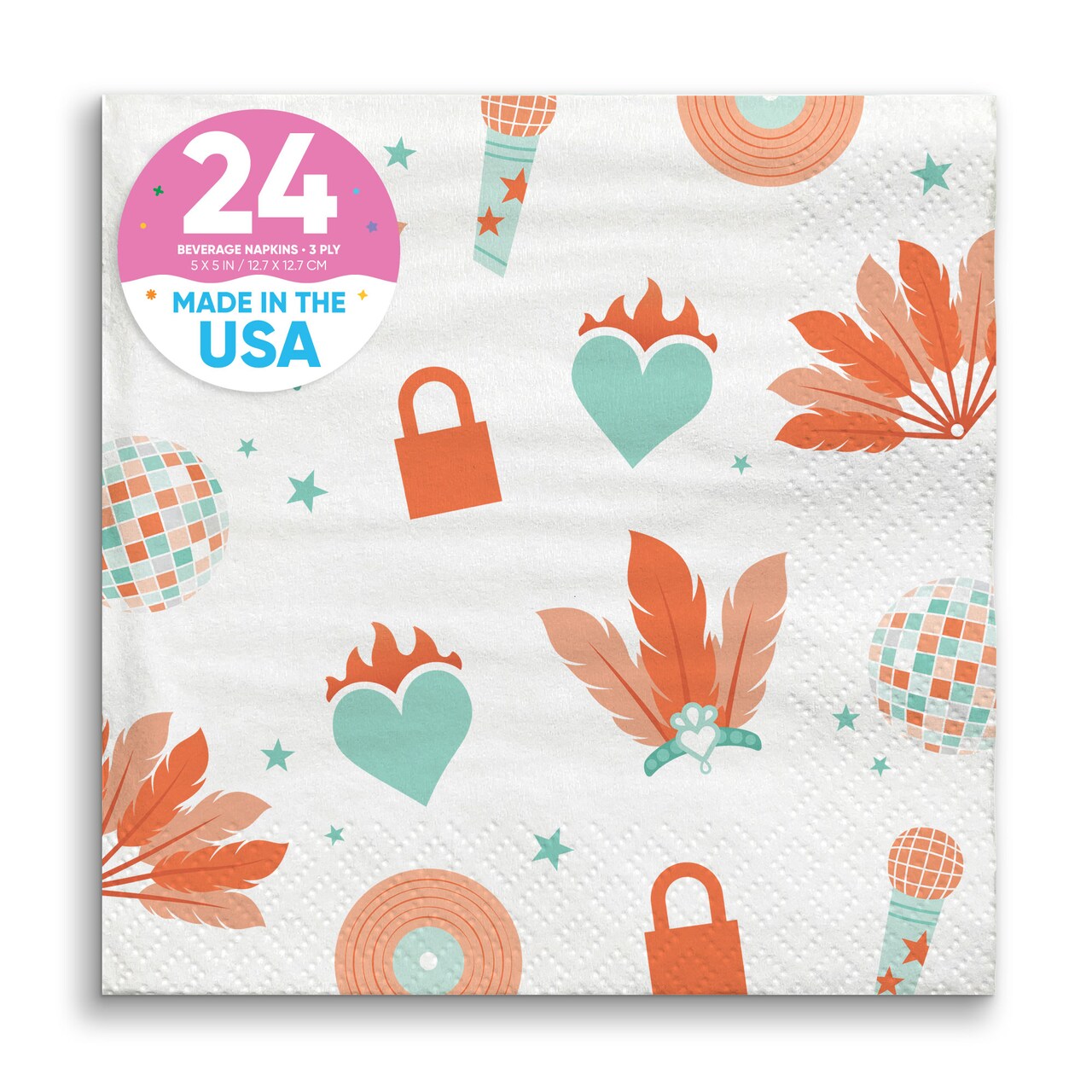 Big Dot of Happiness The Life of a Party Napkins, Showgirl Birthday or Bachelorette Pop Star Era, White 3-Ply Paper Beverage Cocktail Napkins - 24 Ct